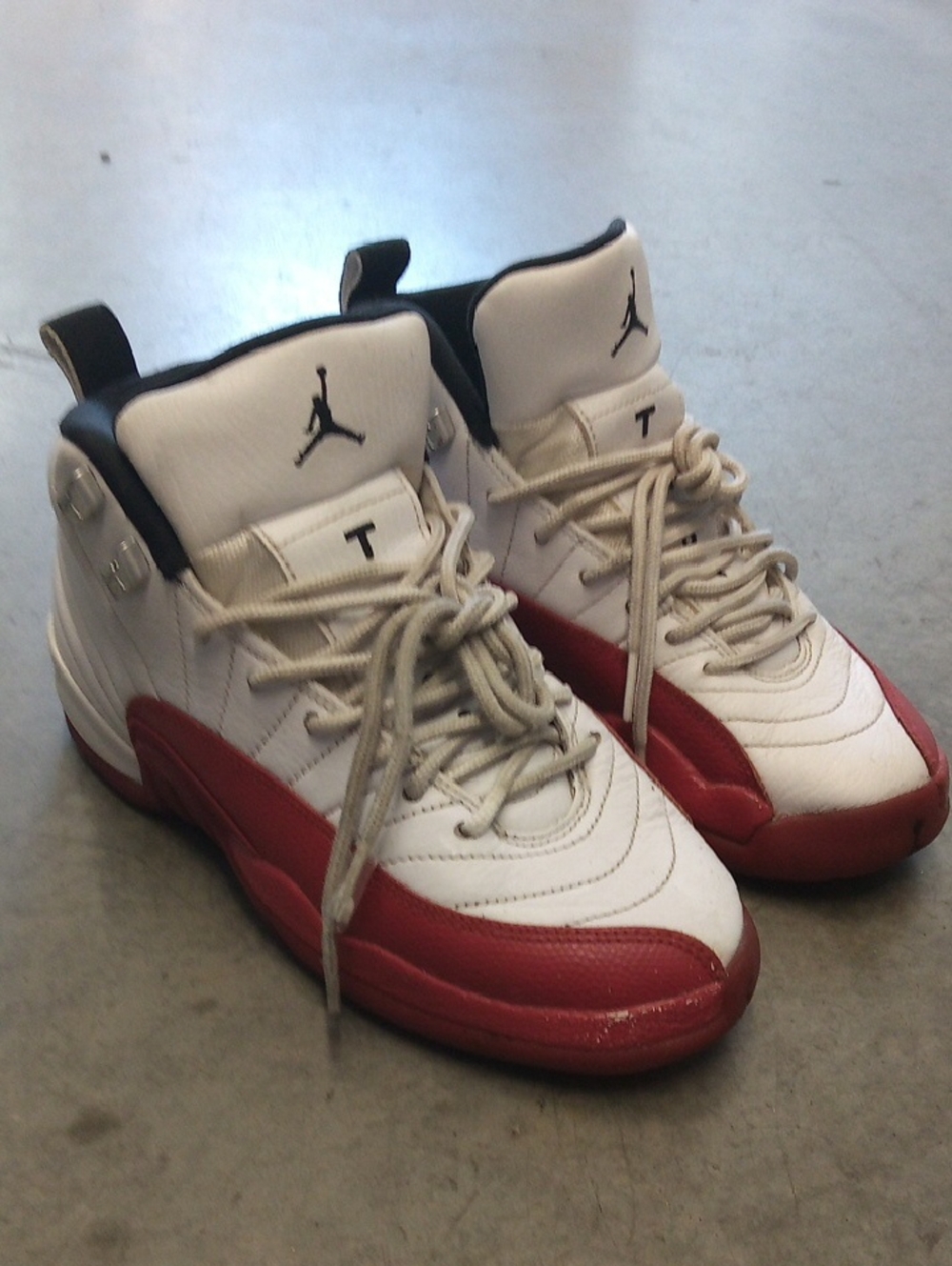 Jordan Kids White and Red High-Top Basketball Sneakers